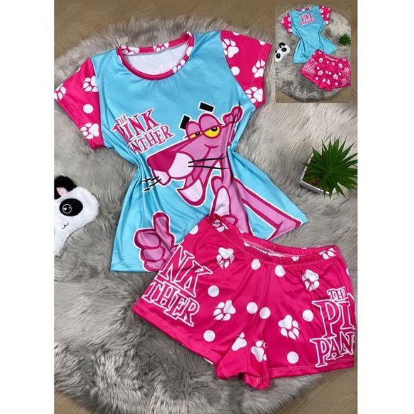5T05 Pink Panther  Two Piece Pajama Set - Picture 1 of 1